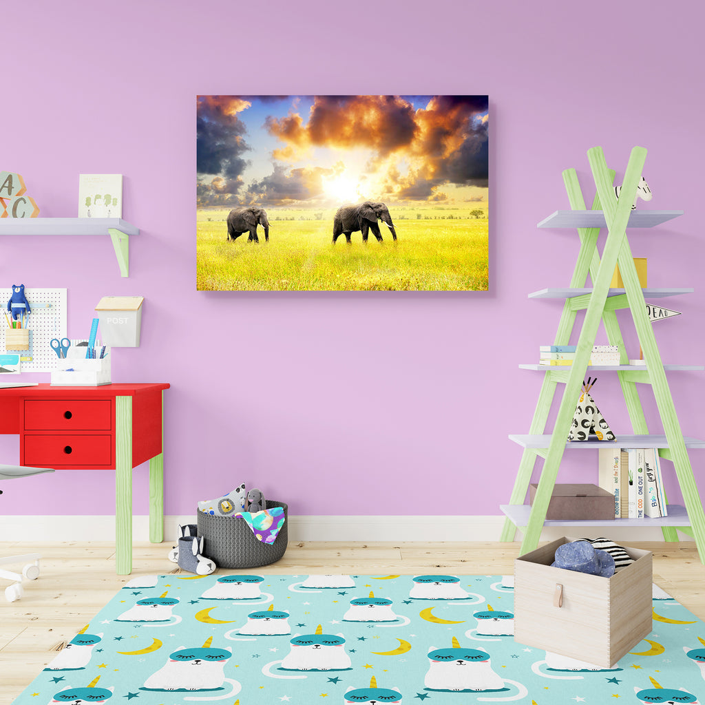 African Elephants In The Savannah, Africa Peel & Stick Vinyl Wall Sticker-Laminated Wall Stickers-ART_VN_UN-IC 5005837 IC 5005837, African, Animals, Automobiles, Holidays, Landscapes, Plain, Scenic, Sunrises, Sunsets, Transportation, Travel, Vehicles, Wildlife, elephants, in, the, savannah, africa, peel, stick, vinyl, wall, sticker, adventure, animal, big, blue, bright, creature, dawn, elephant, environment, evening, field, grassland, group, herd, holiday, landscape, large, light, mammal, meadow, morning, n