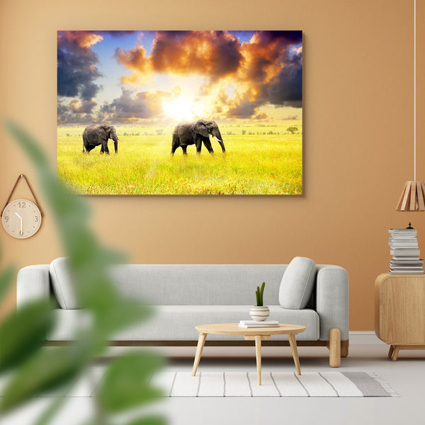 African Elephants In The Savannah, Africa Peel & Stick Vinyl Wall Sticker-Laminated Wall Stickers-ART_VN_UN-IC 5005837 IC 5005837, African, Animals, Automobiles, Holidays, Landscapes, Plain, Scenic, Sunrises, Sunsets, Transportation, Travel, Vehicles, Wildlife, elephants, in, the, savannah, africa, peel, stick, vinyl, wall, sticker, for, home, decoration, adventure, animal, big, blue, bright, creature, dawn, elephant, environment, evening, field, grassland, group, herd, holiday, landscape, large, light, mam