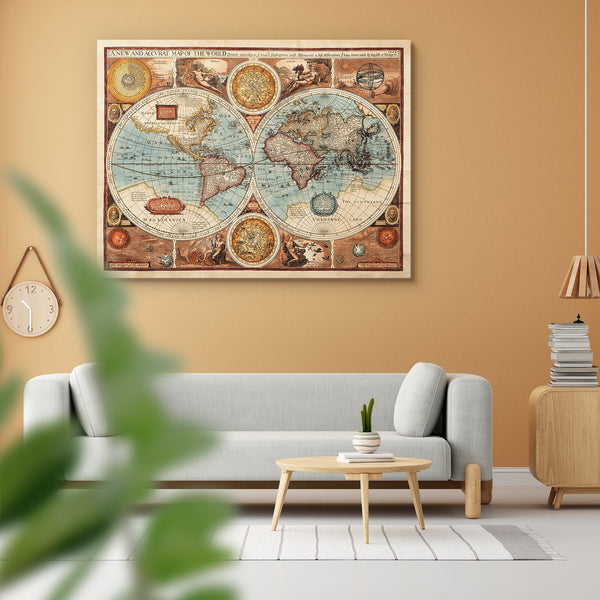 Old Map 1626 of the World Peel & Stick Vinyl Wall Sticker-Laminated Wall Stickers-ART_VN_UN-IC 5005991 IC 5005991, Abstract Expressionism, Abstracts, African, American, Ancient, Art and Paintings, Asian, Decorative, Historical, Maps, Medieval, Patterns, Retro, Semi Abstract, Vintage, old, map, 1626, of, the, world, peel, stick, vinyl, wall, sticker, for, home, decoration, antique, atlas, abstract, africa, america, art, asia, atlantic, australia, background, border, burnt, canvas, color, dirty, earth, europe
