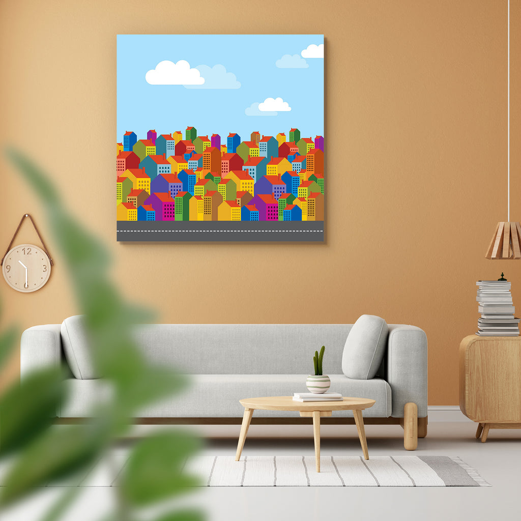 Colorful City Skyline D3 Peel & Stick Vinyl Wall Sticker-Laminated Wall Stickers-ART_VN_UN-IC 5006001 IC 5006001, Abstract Expressionism, Abstracts, Ancient, Animated Cartoons, Architecture, Automobiles, Business, Caricature, Cartoons, Cities, City Views, Culture, Education, Ethnic, God Ram, Hinduism, Historical, Illustrations, Landmarks, Landscapes, Medieval, Modern Art, Nature, Panorama, Places, Scenic, Schools, Semi Abstract, Skylines, Traditional, Transportation, Travel, Tribal, Universities, Urban, Veh