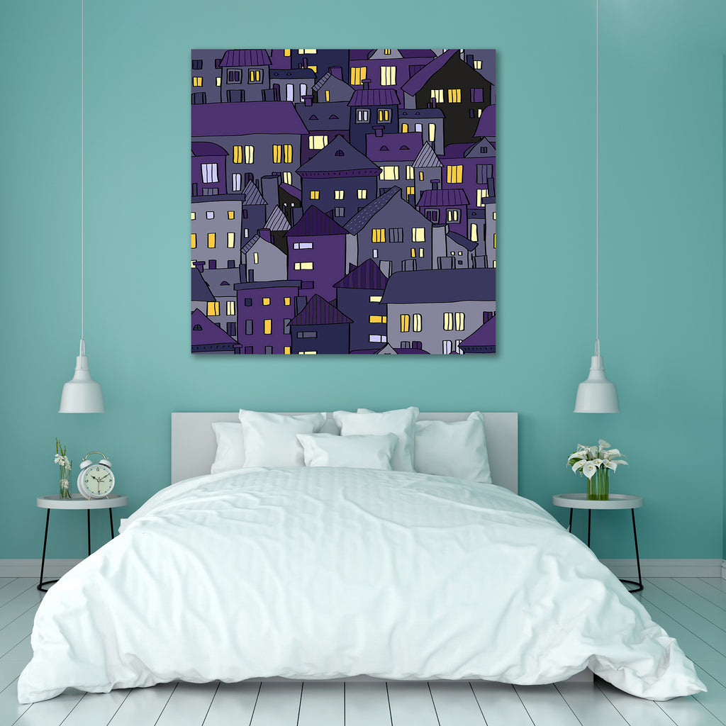 Old Town At Night In Violet Peel & Stick Vinyl Wall Sticker-Laminated Wall Stickers-ART_VN_UN-IC 5006021 IC 5006021, Ancient, Animated Cartoons, Architecture, Automobiles, Caricature, Cartoons, Cities, City Views, God Ram, Hinduism, Historical, Medieval, Panorama, Patterns, Retro, Sketches, Transportation, Travel, Urban, Vehicles, Vintage, old, town, at, night, in, violet, peel, stick, vinyl, wall, sticker, apartment, background, building, calm, cartoon, castle, chimney, city, cityscape, color, construction
