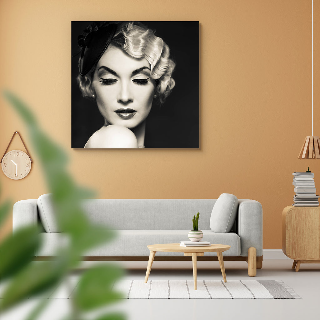 Retro Woman D5 Peel & Stick Vinyl Wall Sticker-Laminated Wall Stickers-ART_VN_UN-IC 5006028 IC 5006028, Adult, Ancient, Art and Paintings, Asian, Black and White, Fashion, Historical, Individuals, Medieval, Portraits, Retro, Vintage, White, woman, d5, peel, stick, vinyl, wall, sticker, hairstyles, hairstyle, art, attractive, beautiful, beauty, blond, caucasian, classic, cosmetics, desaturated, dress, earrings, elegance, elegant, emotions, face, fashionable, female, glamour, hairdo, hat, lady, lips, lipstick