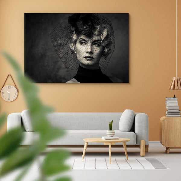 Black & White Woman Peel & Stick Vinyl Wall Sticker-Laminated Wall Stickers-ART_VN_UN-IC 5006035 IC 5006035, Adult, Ancient, Asian, Black, Black and White, Fashion, Historical, Individuals, Medieval, Portraits, Retro, Vintage, White, woman, peel, stick, vinyl, wall, sticker, for, home, decoration, attractive, beautiful, beauty, blond, caucasian, classic, cosmetics, desaturated, dress, earrings, elegance, elegant, emotions, fashionable, female, glamour, hairdo, hairstyle, hat, lady, lips, lipstick, looking, 