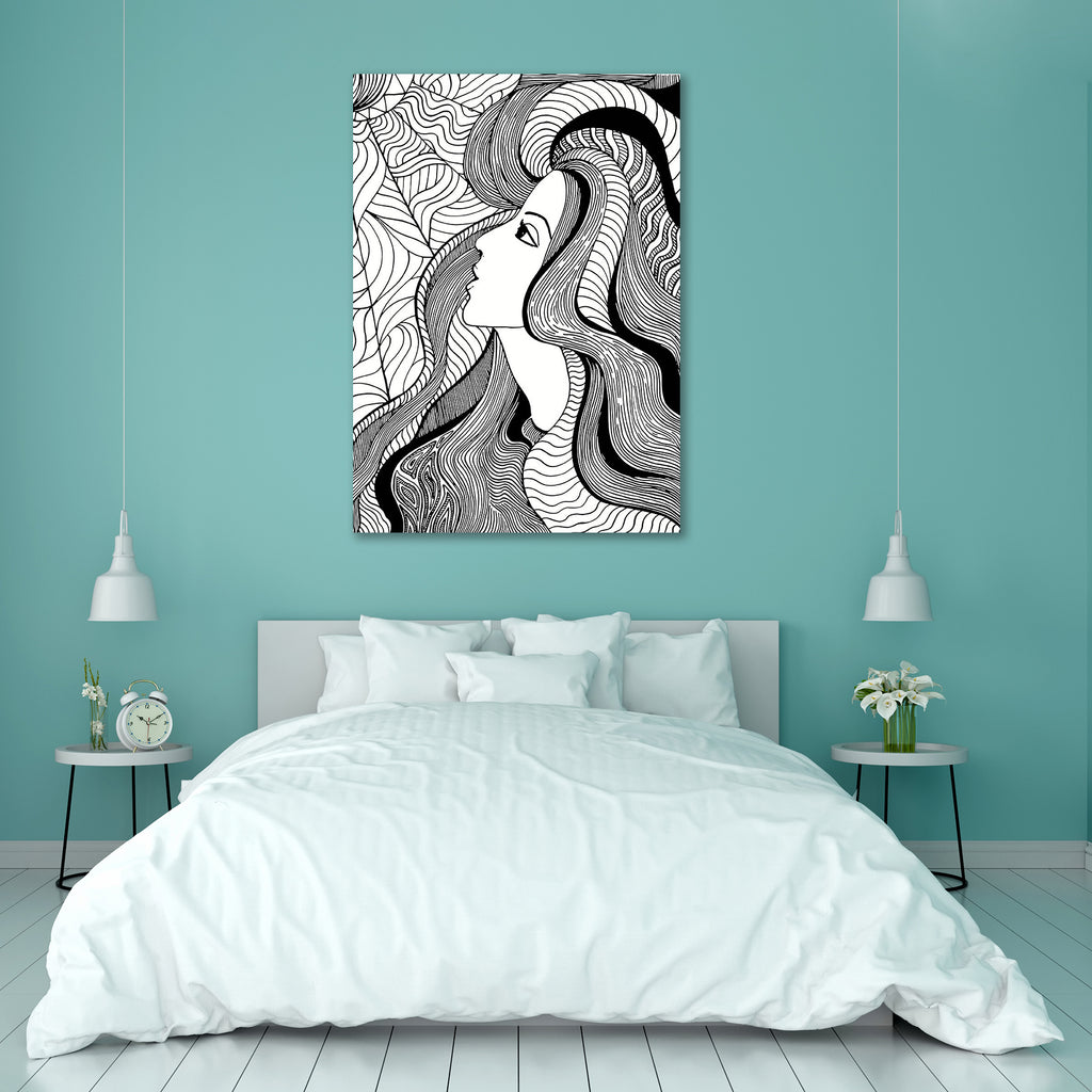 Abstract Girl Peel & Stick Vinyl Wall Sticker - Laminated Wall Stickers - ArtzFolio.com