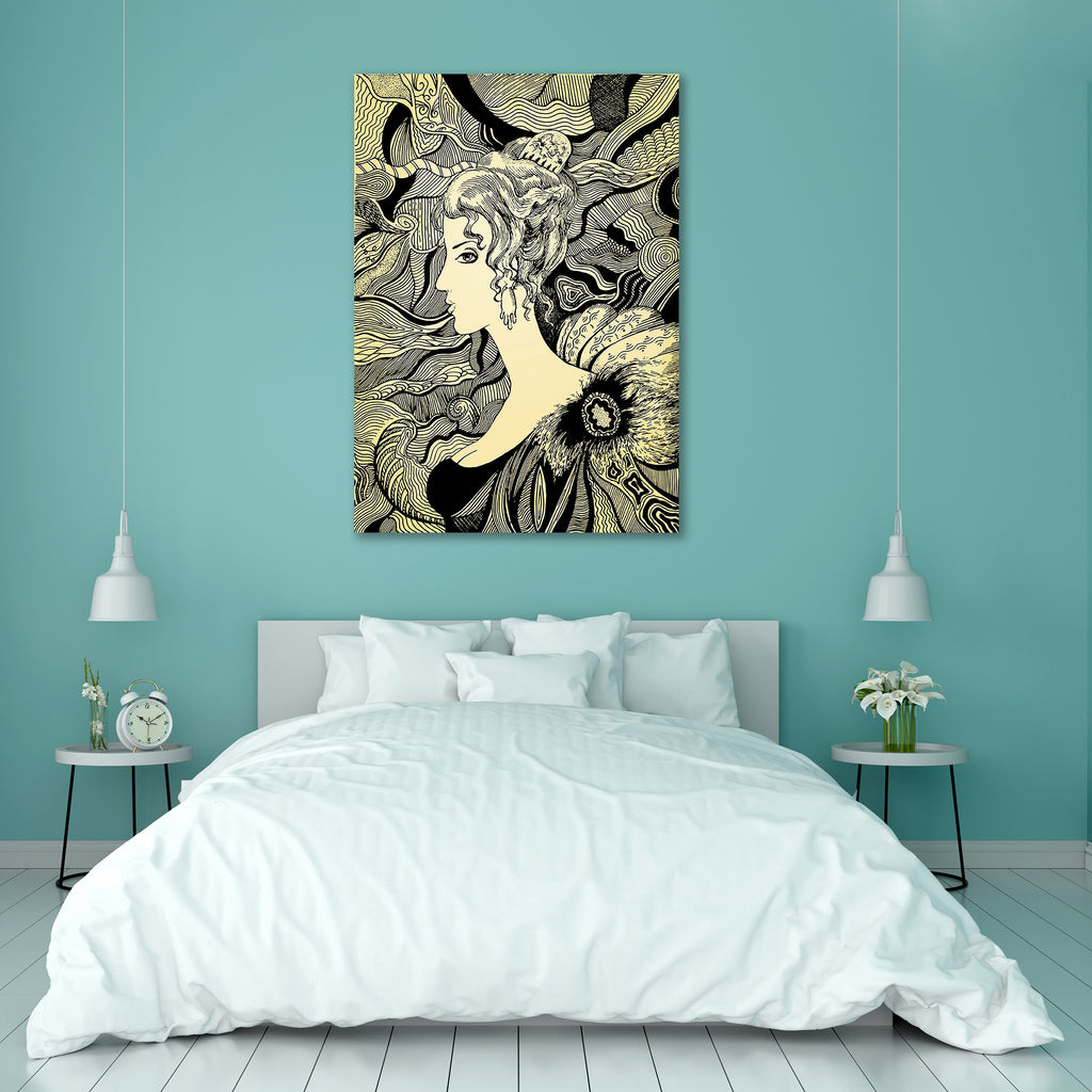 Drawing Of A Girl D4 Peel & Stick Vinyl Wall Sticker-Laminated Wall Stickers-ART_VN_UN-IC 5006044 IC 5006044, Abstract Expressionism, Abstracts, Ancient, Art and Paintings, Art Nouveau, Black, Black and White, Botanical, Culture, Drawing, Ethnic, Floral, Flowers, Hand Drawn, Historical, Illustrations, Medieval, Modern Art, Nature, Paintings, Scenic, Semi Abstract, Traditional, Tribal, Vintage, White, World Culture, of, a, girl, d4, peel, stick, vinyl, wall, sticker, art, nouveau, aged, antique, artwork, bac