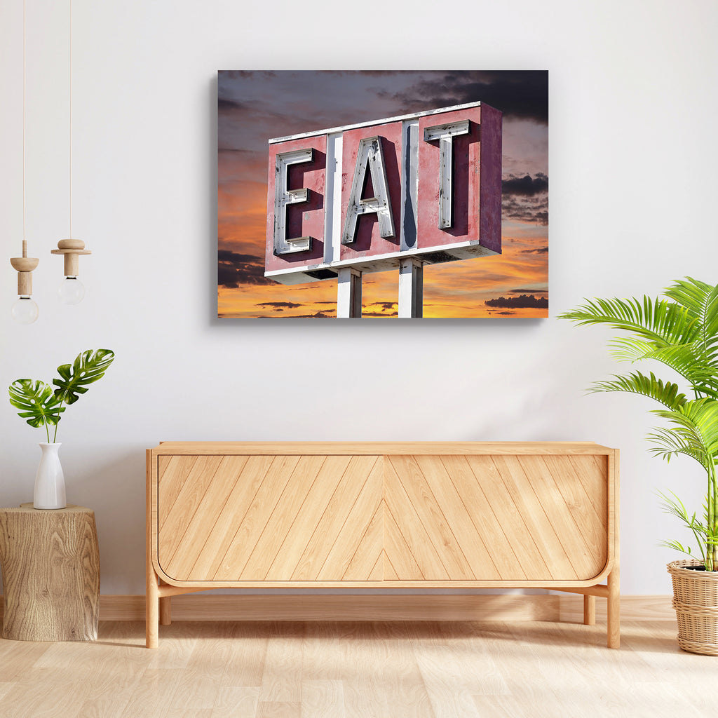Retro Faded Eat Sign Peel & Stick Vinyl Wall Sticker-Laminated Wall Stickers-ART_VN_UN-IC 5006106 IC 5006106, American, Ancient, Automobiles, Cuisine, Food, Food and Beverage, Food and Drink, Historical, Medieval, Retro, Signs, Signs and Symbols, Sunrises, Sunsets, Transportation, Travel, Vehicles, Vintage, faded, eat, sign, peel, stick, vinyl, wall, sticker, americana, breakfast, cafe, dawn, diner, dinner, dive, dusk, inn, isolated, location, neon, nobody, object, old, outdoor, restaurant, road, ruin, sunr