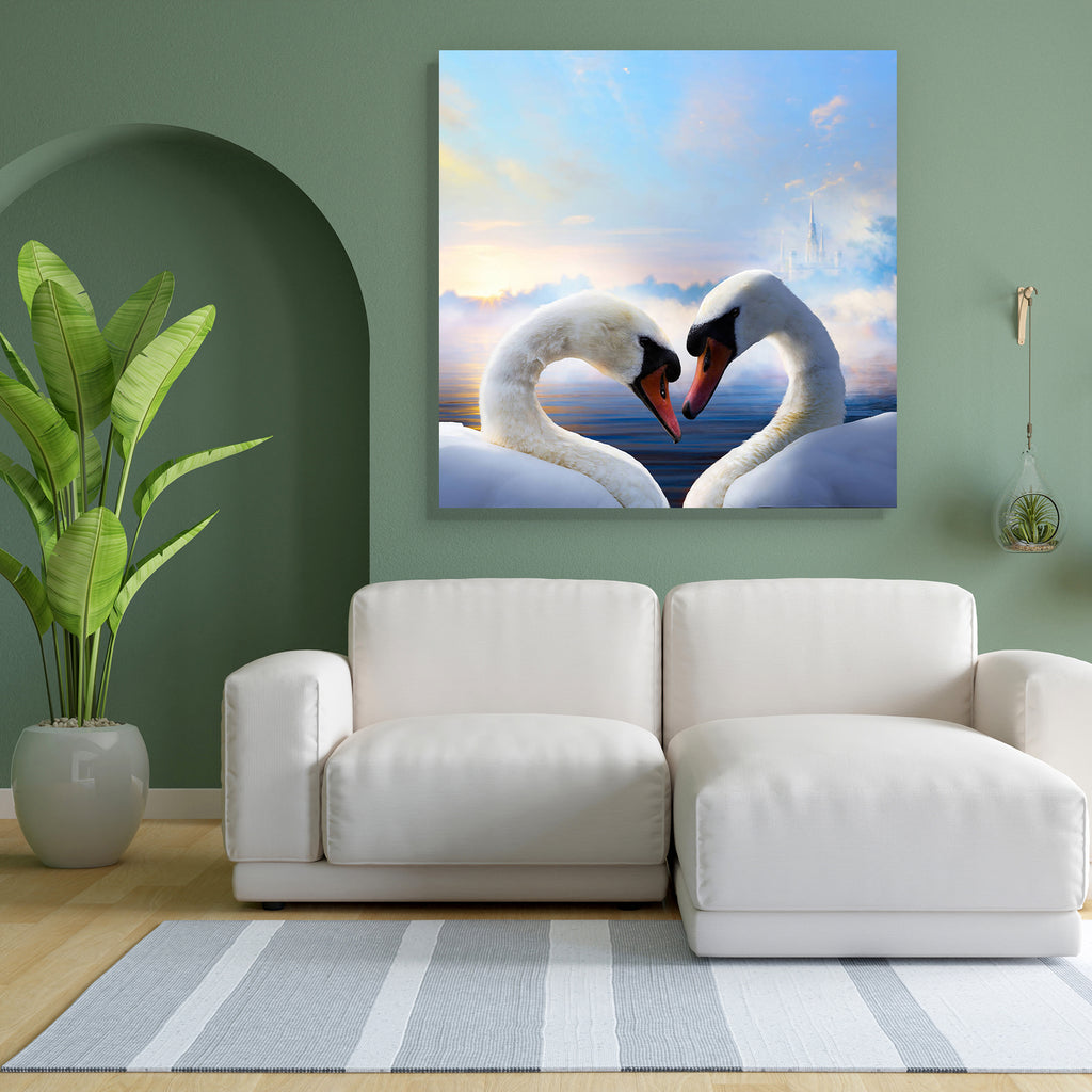 Pair of Swans in Love Floating Peel & Stick Vinyl Wall Sticker-Laminated Wall Stickers-ART_VN_UN-IC 5006127 IC 5006127, Art and Paintings, Birds, Black and White, Family, Hearts, Landscapes, Love, Nature, Romance, Scenic, Signs and Symbols, Sunrises, Sunsets, Symbols, Wedding, White, Wildlife, pair, of, swans, in, floating, peel, stick, vinyl, wall, sticker, background, beautiful, beauty, bird, blue, bright, calm, couple, day, elegant, graceful, happiness, heart, kiss, lake, landscape, light, lovely, mirror