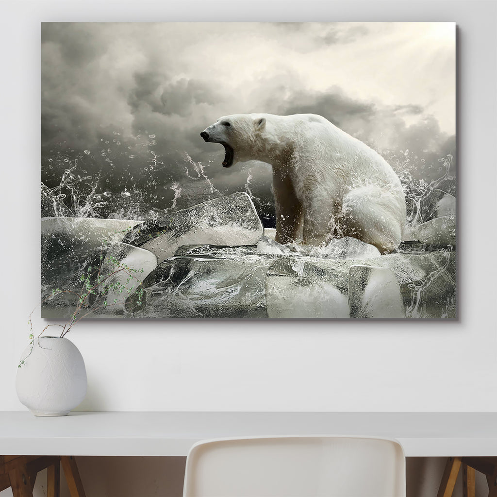 White Polar Bear Hunter On The Ice In Water Drops Peel & Stick Vinyl Wall Sticker-Laminated Wall Stickers-ART_VN_UN-IC 5006142 IC 5006142, Animals, Black and White, Nature, Scenic, White, Wildlife, polar, bear, hunter, on, the, ice, in, water, drops, peel, stick, vinyl, wall, sticker, aggressive, animal, antarctic, arctic, background, big, captive, captivity, change, climate, clouds, dangerous, destruction, endangered, extinct, extinction, fur, habitat, hunt, mammal, marine, north, paw, pole, power, predato