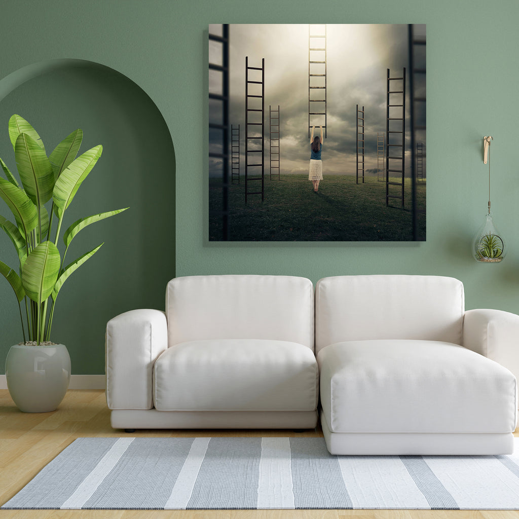 Woman Climbing a Ladder, Abstract Expressionism, Abstracts, Semi Abstract, Surrealism, adhesive, bed, big, cupboard, decal, decor, dining, furniture, home, house, item, kids, kitchen, large, office, painting, paper, poster, pvc, room, self, sticker, vinyl, wall, wallpaper, waterproof, , , , 