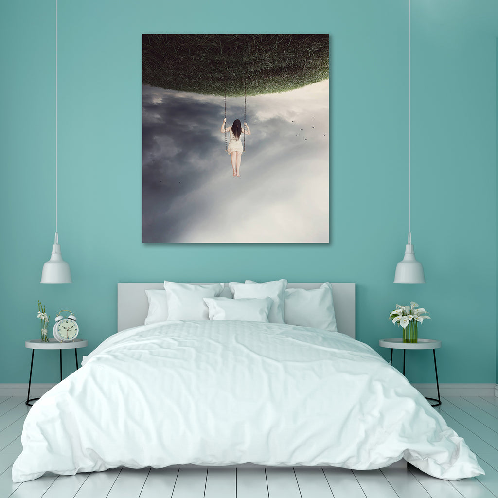 Sad Woman Swinging On A Surreal Swing Peel & Stick Vinyl Wall Sticker-Laminated Wall Stickers-ART_VN_UN-IC 5006175 IC 5006175, Abstract Expressionism, Abstracts, Landscapes, Scenic, Semi Abstract, Surrealism, sad, woman, swinging, on, a, surreal, swing, peel, stick, vinyl, wall, sticker, abstract, alone, depressed, emotional, girl, grass, high, landscape, playground, scary, sky, upside, down, artzfolio, wall sticker, wall stickers, wallpaper sticker, wall stickers for bedroom, wall decoration items for bedr