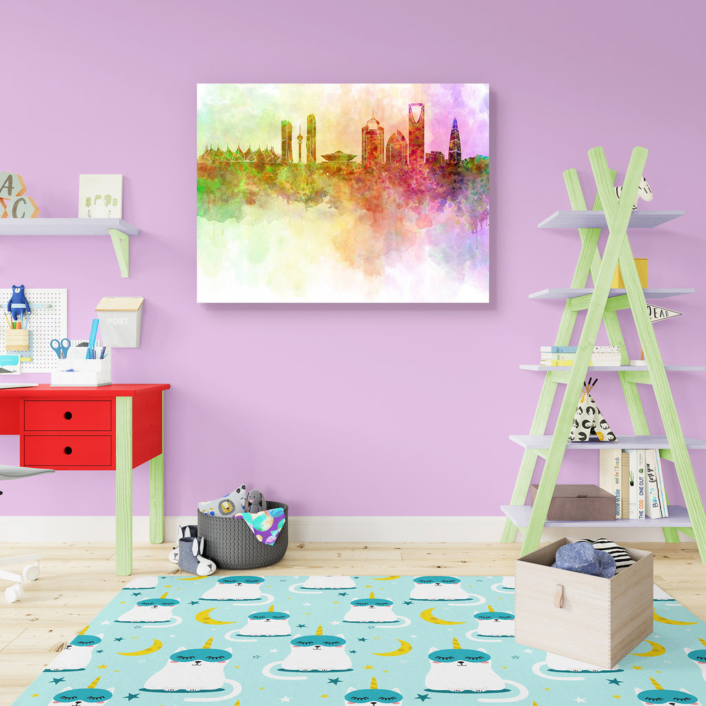 Skyline of Riyadh, Saudi Arabia Peel & Stick Vinyl Wall Sticker-Laminated Wall Stickers-ART_VN_UN-IC 5006181 IC 5006181, Abstract Expressionism, Abstracts, Ancient, Architecture, Art and Paintings, Asian, Cities, City Views, Historical, Illustrations, Landmarks, Medieval, Panorama, Places, Semi Abstract, Skylines, Splatter, Vintage, Watercolour, skyline, of, riyadh, saudi, arabia, peel, stick, vinyl, wall, sticker, abstract, arabian, peninsula, art, asia, background, bright, cityscape, color, colorful, crea