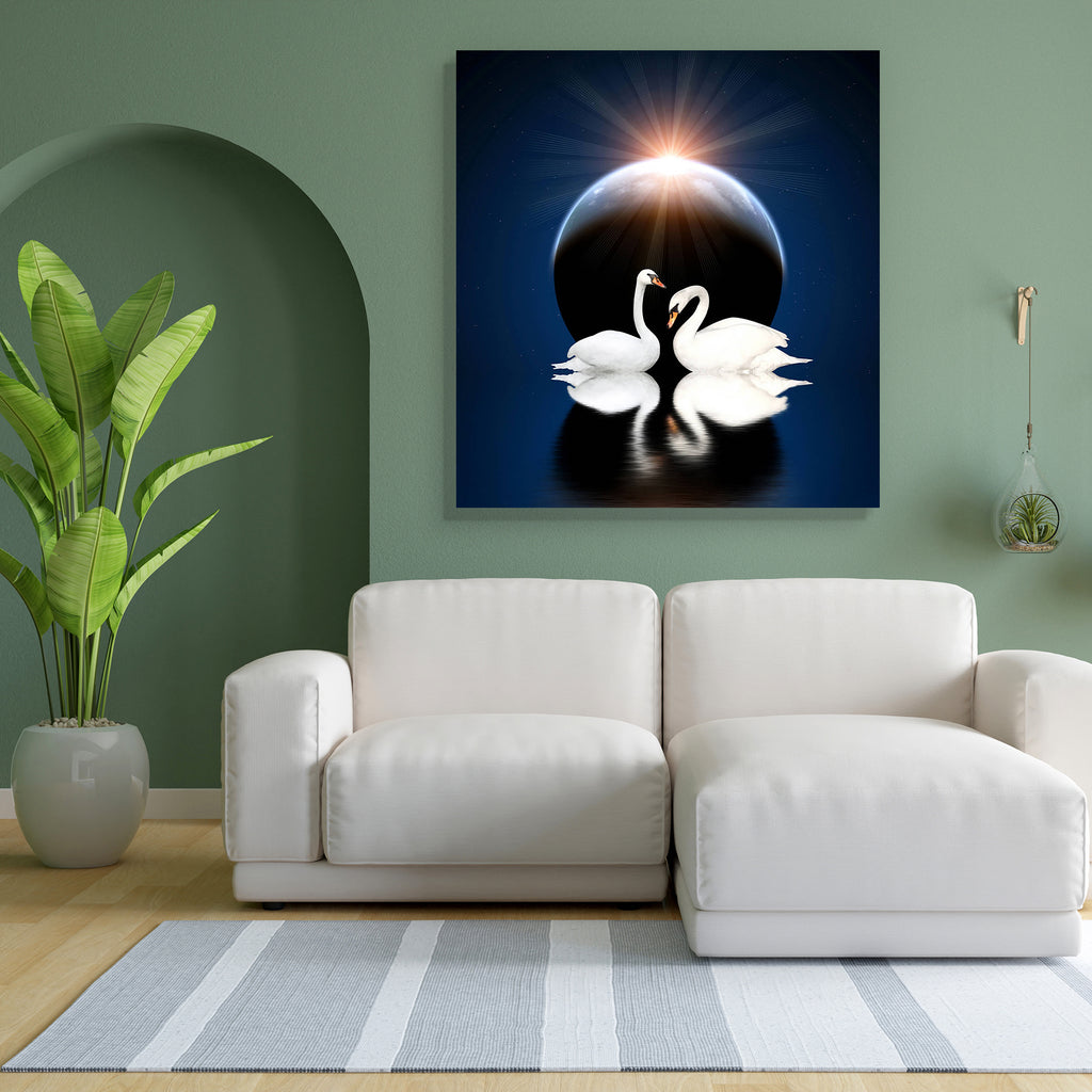 Two White Swans D11 Peel & Stick Vinyl Wall Sticker-Laminated Wall Stickers-ART_VN_UN-IC 5006188 IC 5006188, Animals, Astronomy, Birds, Black, Black and White, Cosmology, Fantasy, Love, Nature, Romance, Scenic, Space, Stars, White, two, swans, d11, peel, stick, vinyl, wall, sticker, animal, beam, beauty, bird, couple, dark, dream, elegance, eternity, fairytale, flare, galaxy, lake, light, lighting, loving, moon, moonlight, mute, swan, mystery, night, pair, planet, pond, ripple, scene, sky, sleeping, star, s