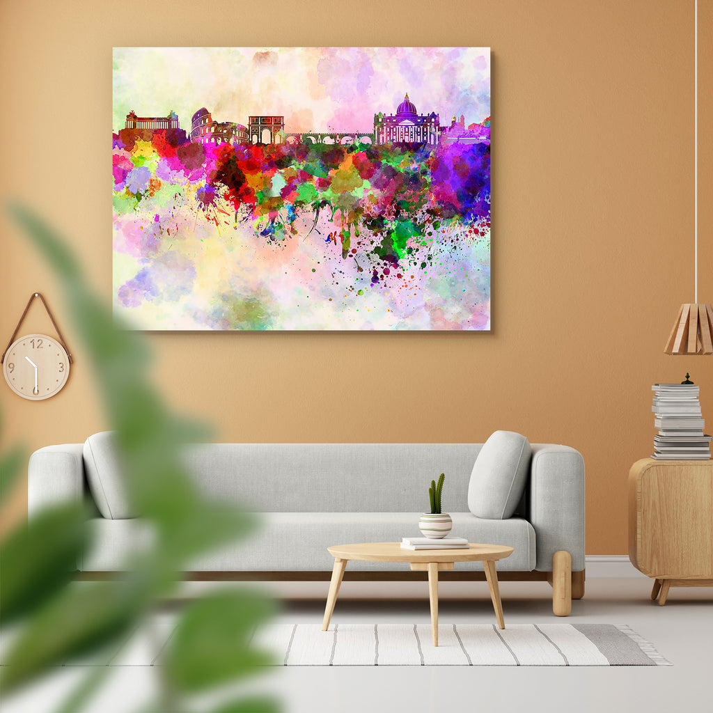 Rome, Capital of Italy, Skyline Peel & Stick Vinyl Wall Sticker-Laminated Wall Stickers-ART_VN_UN-IC 5006219 IC 5006219, Abstract Expressionism, Abstracts, Ancient, Architecture, Art and Paintings, Cities, City Views, Historical, Illustrations, Italian, Landmarks, Medieval, Panorama, Places, Semi Abstract, Skylines, Splatter, Vintage, Watercolour, rome, capital, of, italy, skyline, peel, stick, vinyl, wall, sticker, abstract, art, background, bright, cityscape, color, colorful, creativity, europe, grunge, i