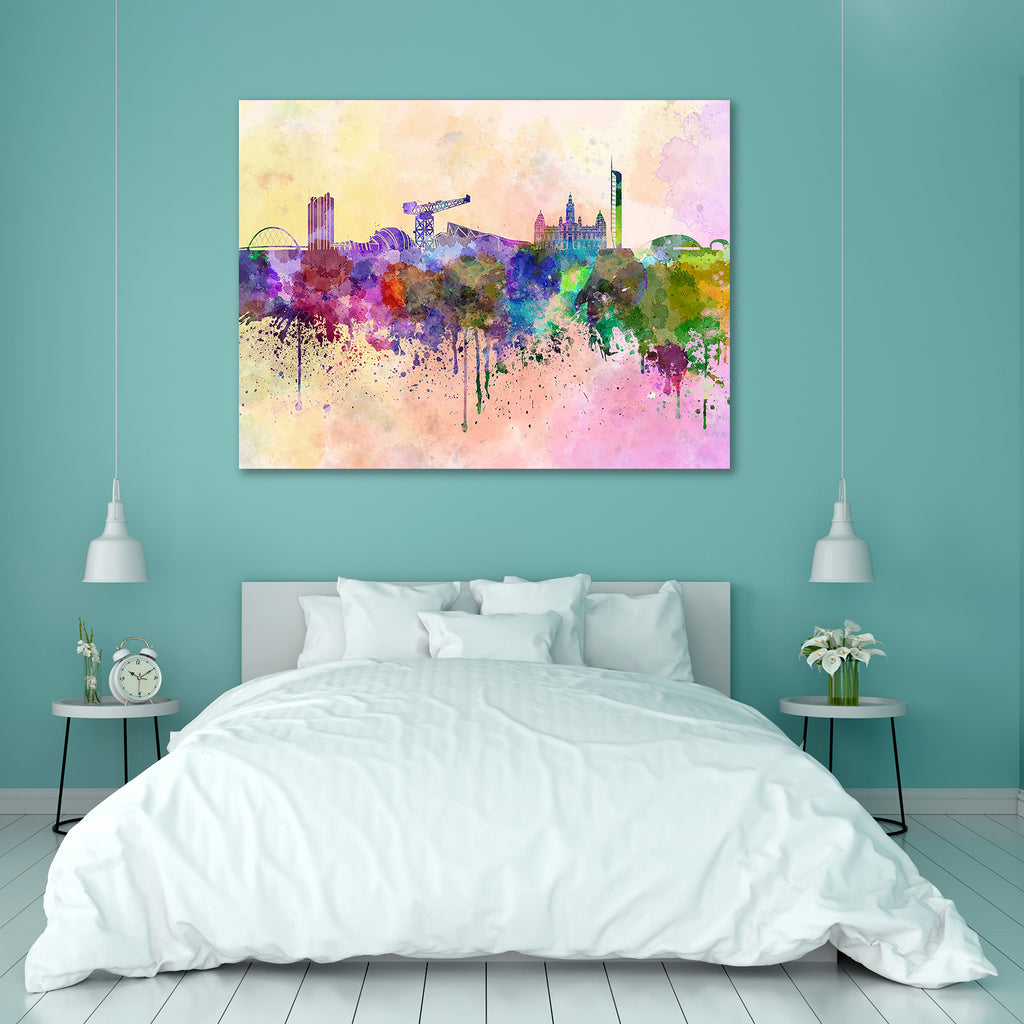 Glasgow, Scotland Skyline Peel & Stick Vinyl Wall Sticker-Laminated Wall Stickers-ART_VN_UN-IC 5006233 IC 5006233, Abstract Expressionism, Abstracts, Ancient, Architecture, Art and Paintings, Cities, City Views, Historical, Illustrations, Landmarks, Medieval, Panorama, Places, Semi Abstract, Skylines, Splatter, Vintage, Watercolour, glasgow, scotland, skyline, peel, stick, vinyl, wall, sticker, abstract, art, background, bright, cityscape, color, colorful, creativity, europe, grunge, illustration, ink, land