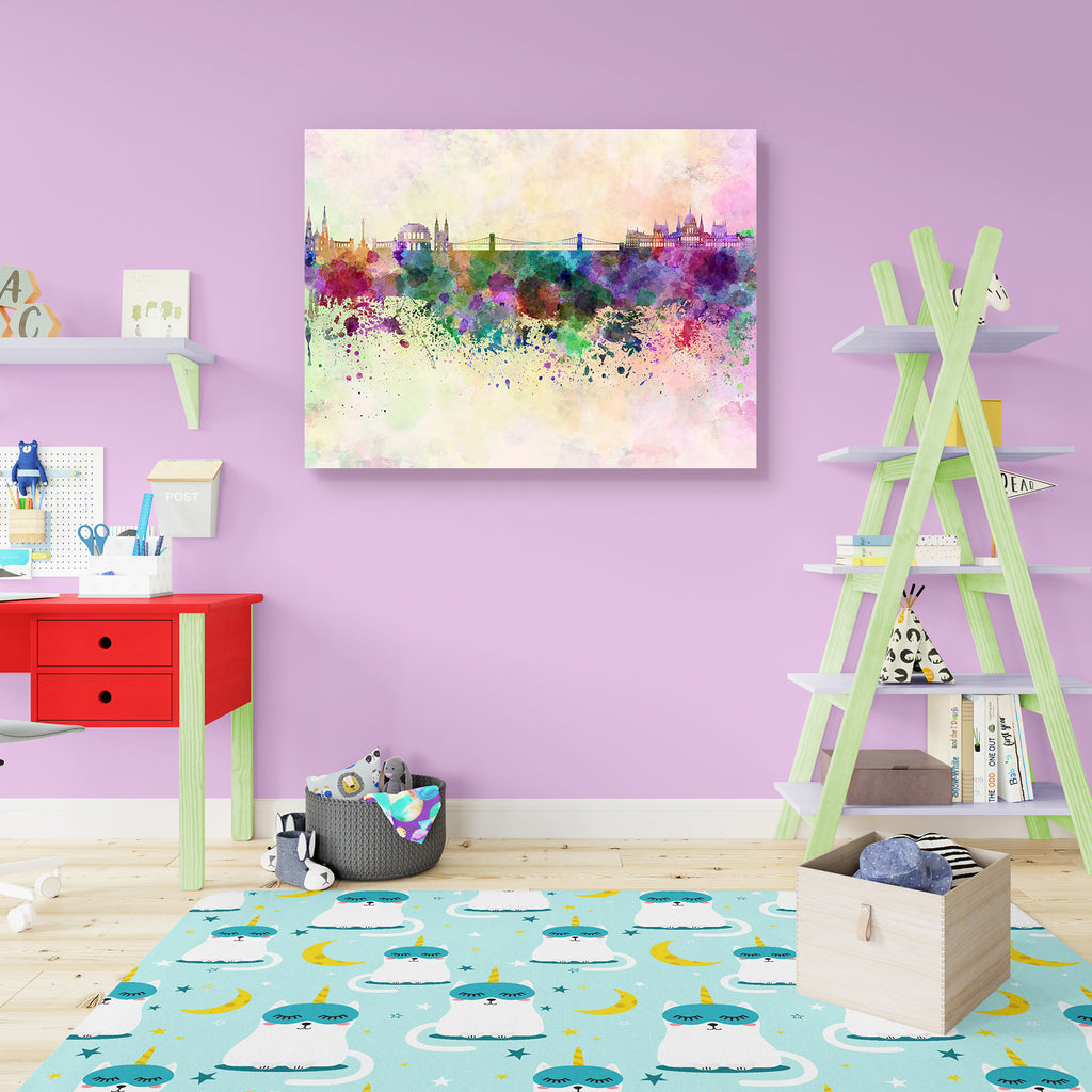 Budapest Skyline, Capital of Hungary Peel & Stick Vinyl Wall Sticker-Laminated Wall Stickers-ART_VN_UN-IC 5006251 IC 5006251, Abstract Expressionism, Abstracts, Ancient, Architecture, Art and Paintings, Cities, City Views, Historical, Illustrations, Landmarks, Medieval, Panorama, Places, Semi Abstract, Skylines, Splatter, Vintage, Watercolour, budapest, skyline, capital, of, hungary, peel, stick, vinyl, wall, sticker, abstract, art, background, bright, cityscape, color, colorful, creativity, europe, grunge,