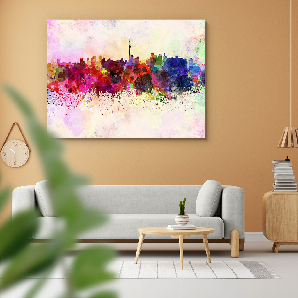 Toronto Skyline, Capital of Ontario, Canada Peel & Stick Vinyl Wall Sticker-Laminated Wall Stickers-ART_VN_UN-IC 5006256 IC 5006256, Abstract Expressionism, Abstracts, American, Ancient, Architecture, Art and Paintings, Cities, City Views, Historical, Illustrations, Landmarks, Medieval, Panorama, Places, Semi Abstract, Skylines, Splatter, Vintage, Watercolour, toronto, skyline, capital, of, ontario, canada, peel, stick, vinyl, wall, sticker, abstract, art, bright, cityscape, color, colorful, creativity, gru