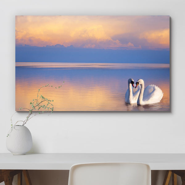 Two White Swans On A Lake Peel & Stick Vinyl Wall Sticker-Laminated Wall Stickers-ART_VN_UN-IC 5006274 IC 5006274, Art and Paintings, Birds, Black and White, Family, Hearts, Landscapes, Love, Nature, Romance, Scenic, Signs and Symbols, Sunrises, Sunsets, Symbols, Wedding, White, Wildlife, two, swans, on, a, lake, peel, stick, vinyl, wall, sticker, for, home, decoration, beautiful, beauty, bird, blue, bright, calm, couple, day, elegant, floating, graceful, happiness, heart, kiss, landscape, light, lovely, mi