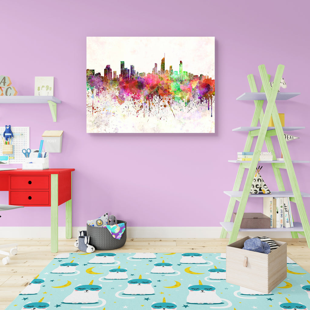 Gold Coast, Australia, Skyline in Watercolor Peel & Stick Vinyl Wall Sticker-Laminated Wall Stickers-ART_VN_UN-IC 5006310 IC 5006310, Abstract Expressionism, Abstracts, Ancient, Architecture, Art and Paintings, Cities, City Views, Historical, Illustrations, Landmarks, Medieval, Panorama, Places, Semi Abstract, Skylines, Splatter, Vintage, Watercolour, gold, coast, australia, skyline, in, watercolor, peel, stick, vinyl, wall, sticker, abstract, art, background, bright, cityscape, color, colorful, creativity,