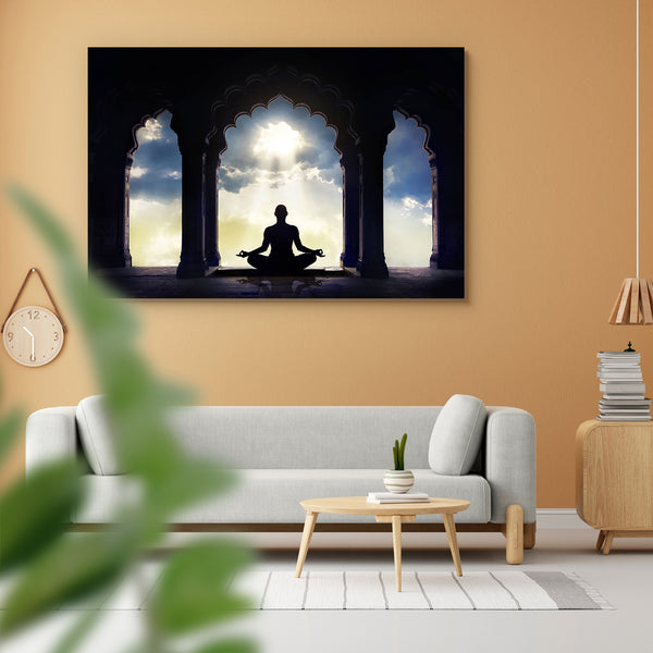 Meditating In Old Temple Peel & Stick Vinyl Wall Sticker-Laminated Wall Stickers-ART_VN_UN-IC 5006360 IC 5006360, Architecture, Asian, Black, Black and White, Buddhism, Decorative, God Ram, Health, Hinduism, Indian, Love, Religion, Religious, Romance, Spiritual, Sunsets, meditating, in, old, temple, peel, stick, vinyl, wall, sticker, for, home, decoration, meditation, hindu, monk, arch, ashram, asia, class, column, gate, glow, god, harmony, india, light, male, man, meditative, mental, mind, monument, orient