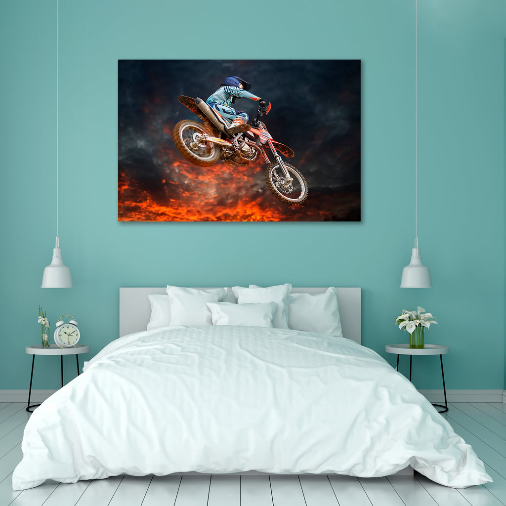 Jumping Motocross Rider With Firestorm Peel & Stick Vinyl Wall Sticker-Laminated Wall Stickers-ART_VN_UN-IC 5006364 IC 5006364, Automobiles, Bikes, Cities, City Views, Cross, Sports, Sunsets, Transportation, Travel, Vehicles, jumping, motocross, rider, with, firestorm, peel, stick, vinyl, wall, sticker, stunt, moto, motor, motorcycle, motorcyclist, action, air, background, battle, bike, burning, clouds, competition, dirt, enduro, extreme, fast, fire, flame, flying, jump, machine, motion, motocycle, motorbik