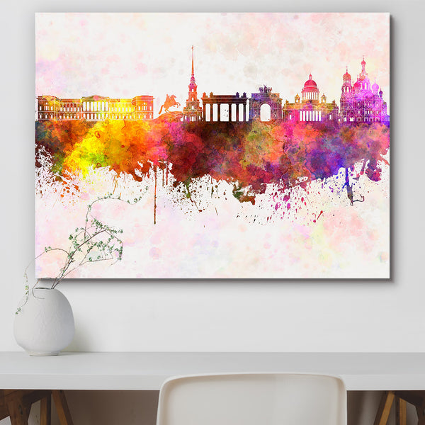 Saint Petersburg Skyline, Russian Port City Peel & Stick Vinyl Wall Sticker-Laminated Wall Stickers-ART_VN_UN-IC 5006368 IC 5006368, Abstract Expressionism, Abstracts, Ancient, Architecture, Art and Paintings, Cities, City Views, Historical, Illustrations, Landmarks, Medieval, Panorama, Places, Russian, Semi Abstract, Skylines, Splatter, Vintage, Watercolour, saint, petersburg, skyline, port, city, peel, stick, vinyl, wall, sticker, for, home, decoration, art, abstract, background, bright, cityscape, color,