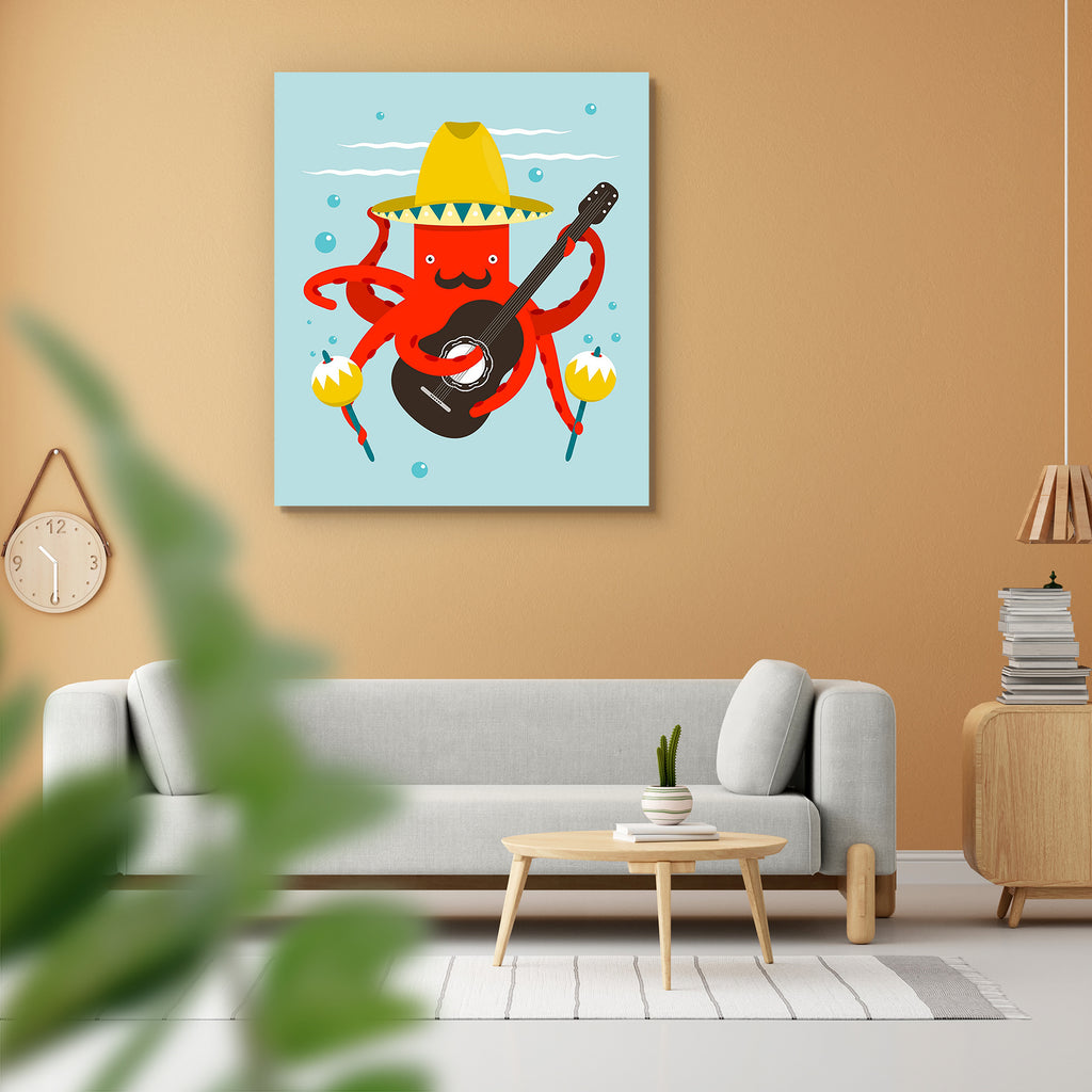 Macho Moustache Octopus Playing Guitar Peel & Stick Vinyl Wall Sticker-Laminated Wall Stickers-ART_VN_UN-IC 5006370 IC 5006370, Mexican, macho, moustache, octopus, playing, guitar, peel, stick, vinyl, wall, sticker, sombrero, underwater, guitarist, artzfolio, wall sticker, wall stickers, wallpaper sticker, wall stickers for bedroom, wall decoration items for bedroom, wall decor for bedroom, wall stickers for hall, wall stickers for living room, vinyl stickers for wall, vinyl stickers for furniture, wall dec