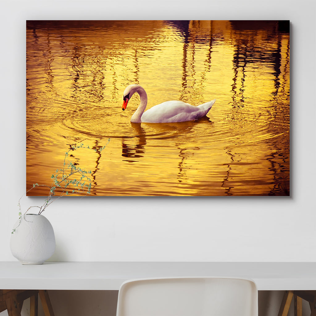White Swan D2 Peel & Stick Vinyl Wall Sticker-Laminated Wall Stickers-ART_VN_UN-IC 5006376 IC 5006376, Black, Black and White, Landscapes, Love, People, Pets, Romance, Scenic, Sunsets, White, swan, d2, peel, stick, vinyl, wall, sticker, animals, and, anniversary, closed, concept, cute, dusk, elegance, eternity, glowing, gold, golden, lake, landscape, landscaped, oy, pond, ripple, serene, sun, sunlight, sunset, swimming, togetherness, tranquil, scene, twilight, water, artzfolio, wall sticker, wall stickers, 