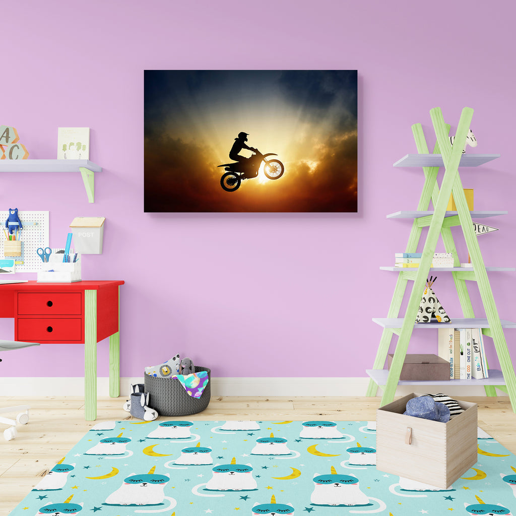 Extreme Sports Biker Peel & Stick Vinyl Wall Sticker-Laminated Wall Stickers-ART_VN_UN-IC 5006417 IC 5006417, Bikes, Cross, Sports, Sunsets, extreme, biker, peel, stick, vinyl, wall, sticker, bike, glowing, jump, light, moto, motocross, motorbike, motorcross, motorcycle, motorcyclist, outdoor, race, racing, ride, rider, riding, silhouette, sky, sun, sunlight, sunset, artzfolio, wall sticker, wall stickers, wallpaper sticker, wall stickers for bedroom, wall decoration items for bedroom, wall decor for bedroo
