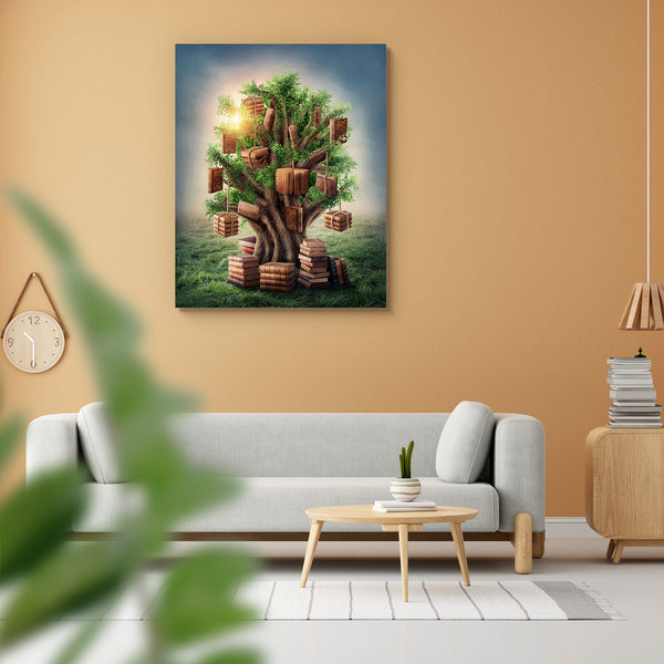Tree Of Knowledge In The Meadow Peel & Stick Vinyl Wall Sticker-Laminated Wall Stickers-ART_VN_UN-IC 5006418 IC 5006418, Ancient, Books, Calligraphy, Collages, Education, Fantasy, Historical, Landscapes, Medieval, Nature, Retro, Scenic, Schools, Science Fiction, Signs, Signs and Symbols, Surrealism, Symbols, Universities, Vintage, Wooden, tree, of, knowledge, in, the, meadow, peel, stick, vinyl, wall, sticker, for, home, decoration, literature, book, surreal, literary, story, stories, literacy, bibliophile,