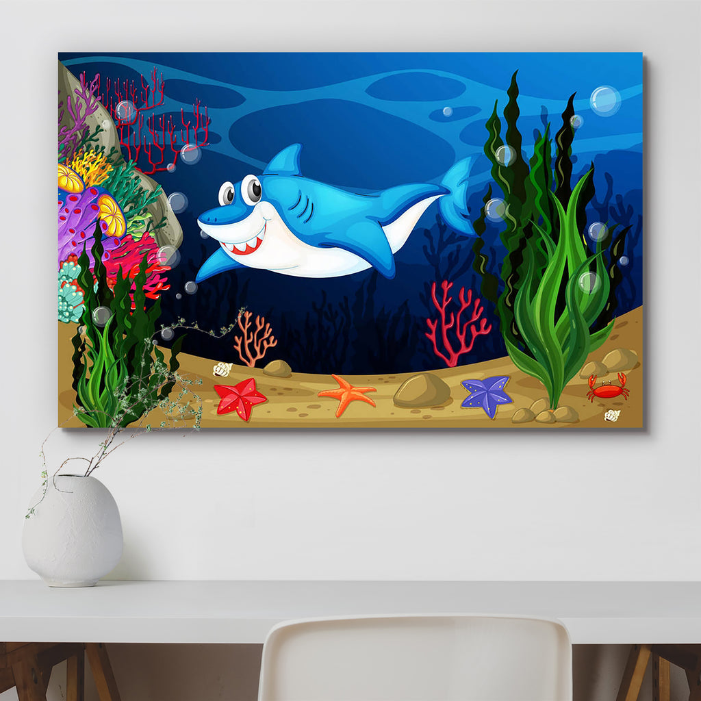 Shark Swimming In The Sea Peel & Stick Vinyl Wall Sticker-Laminated Wall Stickers-ART_VN_UN-IC 5006427 IC 5006427, Animals, Animated Cartoons, Art and Paintings, Botanical, Caricature, Cartoons, Digital, Digital Art, Drawing, Floral, Flowers, Graphic, Illustrations, Landscapes, Nature, Scenic, Wildlife, shark, swimming, in, the, sea, peel, stick, vinyl, wall, sticker, animal, blue, cartoon, clipart, coral, crab, creature, dark, fin, fish, illustration, landscape, living, mammal, ocean, outdoors, outside, pi