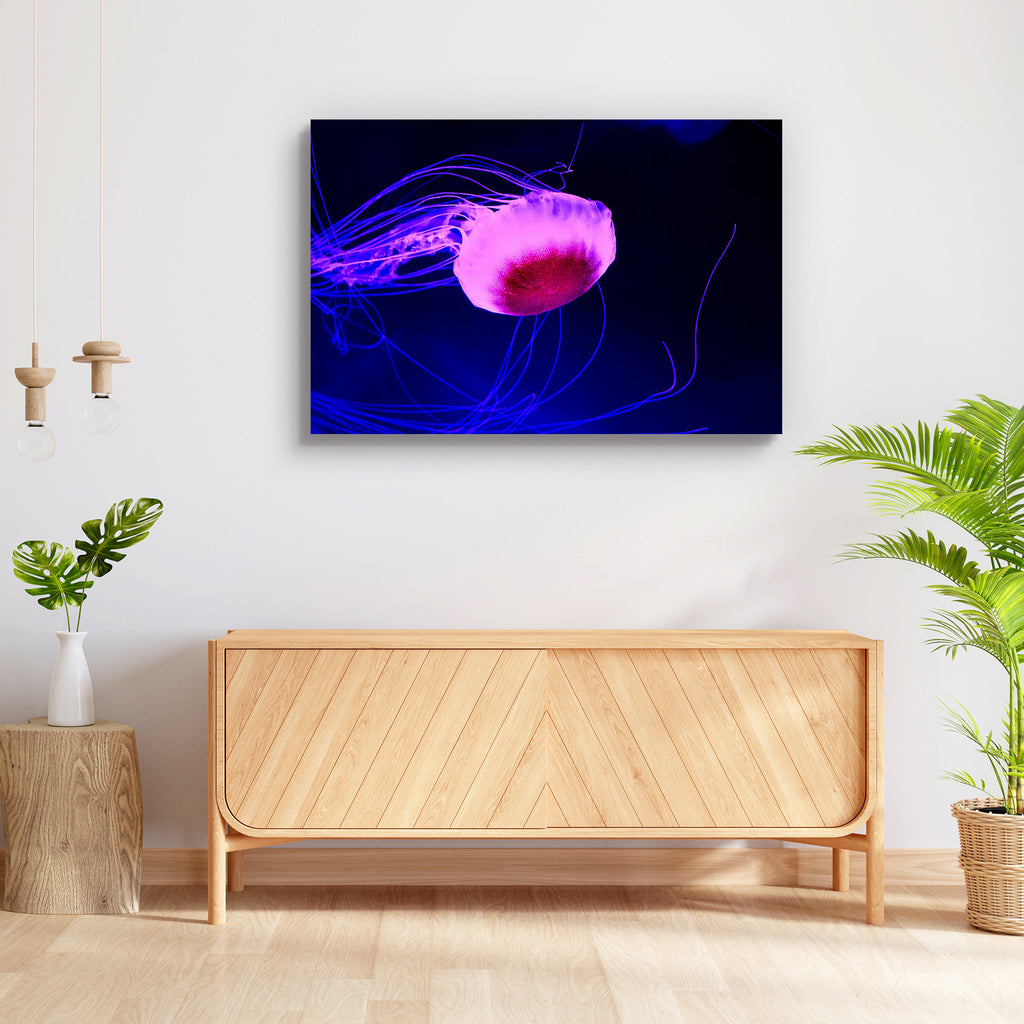 Purple Jellyfish Swimming In Deep Blue Sea Peel & Stick Vinyl Wall Sticker-Laminated Wall Stickers-ART_VN_UN-IC 5006494 IC 5006494, American, Animals, Black, Black and White, Mexican, Nature, Parents, Scenic, Tropical, Wildlife, purple, jellyfish, swimming, in, deep, blue, sea, peel, stick, vinyl, wall, sticker, animal, aquarium, aquatic, background, beautiful, caribbean, color, colorful, creature, danger, dangerous, dive, exotic, fish, glowing, jelly, life, marine, medusa, mexico, ocean, park, pink, poison