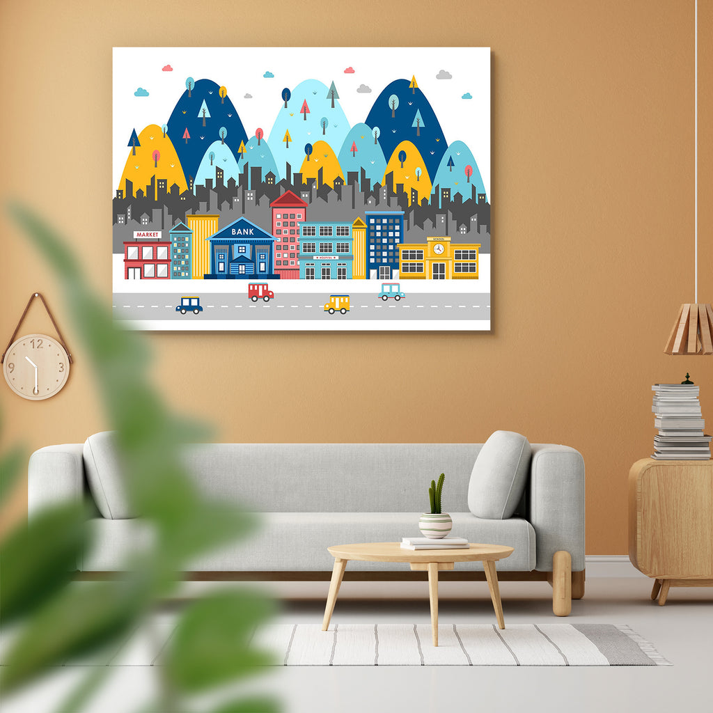 Colorful City Street Peel & Stick Vinyl Wall Sticker-Laminated Wall Stickers-ART_VN_UN-IC 5006497 IC 5006497, Abstract Expressionism, Abstracts, Automobiles, Cars, Cities, City Views, Geometric, Geometric Abstraction, Illustrations, Landscapes, Maps, Mountains, Scenic, Semi Abstract, Signs, Signs and Symbols, Transportation, Travel, Urban, Vehicles, colorful, city, street, peel, stick, vinyl, wall, sticker, abstract, apartment, bank, blue, building, cityscape, clouds, concept, day, design, downtown, environ