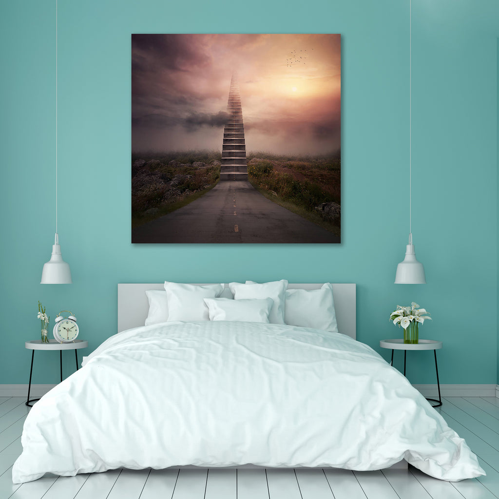 A Road Turns Into A Staircase Up To The Clouds Peel & Stick Vinyl Wall Sticker-Laminated Wall Stickers-ART_VN_UN-IC 5006533 IC 5006533, Automobiles, Nature, Scenic, Sunrises, Sunsets, Surrealism, Transportation, Travel, Vehicles, a, road, turns, into, staircase, up, to, the, clouds, peel, stick, vinyl, wall, sticker, concept, heaven, surreal, stairs, concepts, asphalt, cloud, drive, follow, sky, steps, street, sunrise, sunset, walk, artzfolio, wall sticker, wall stickers, wallpaper sticker, wall stickers fo