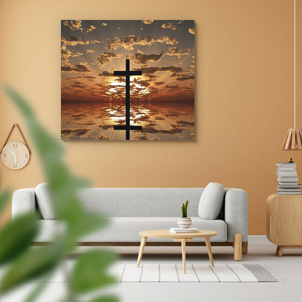 Sunset Or Sunrise With Cross Peel & Stick Vinyl Wall Sticker-Laminated Wall Stickers-ART_VN_UN-IC 5006536 IC 5006536, Christianity, Cross, Jesus, Landscapes, Religion, Religious, Scenic, Signs and Symbols, Spiritual, Sunrises, Sunsets, Symbols, sunset, or, sunrise, with, peel, stick, vinyl, wall, sticker, for, home, decoration, christian, background, easter, beam, beautiful, belief, bible, bright, calm, catholic, christ, church, clouds, color, concept, crucifix, dawn, dramatic, faith, glory, god, gold, gosp