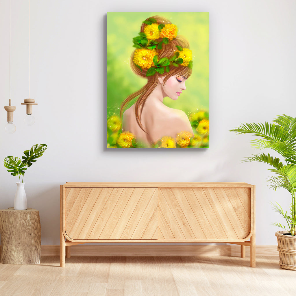 Fantasy Spring & Beauty Woman In Yellow Flowers Peel & Stick Vinyl Wall Sticker-Laminated Wall Stickers-ART_VN_UN-IC 5006575 IC 5006575, Botanical, Fantasy, Floral, Flowers, Nature, spring, beauty, woman, in, yellow, peel, stick, vinyl, wall, sticker, yelloy, artzfolio, wall sticker, wall stickers, wallpaper sticker, wall stickers for bedroom, wall decoration items for bedroom, wall decor for bedroom, wall stickers for hall, wall stickers for living room, vinyl stickers for wall, vinyl stickers for furnitur