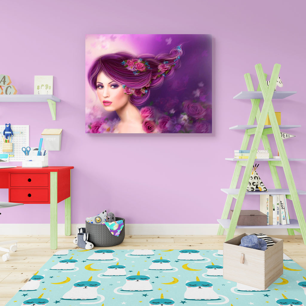 Fantasy Woman with Purple Hair & Flowers Roses Peel & Stick Vinyl Wall Sticker-Laminated Wall Stickers-ART_VN_UN-IC 5006576 IC 5006576, Botanical, Fantasy, Floral, Flowers, Nature, woman, with, purple, hair, roses, peel, stick, vinyl, wall, sticker, beautiful, artzfolio, wall sticker, wall stickers, wallpaper sticker, wall stickers for bedroom, wall decoration items for bedroom, wall decor for bedroom, wall stickers for hall, wall stickers for living room, vinyl stickers for wall, vinyl stickers for furnitu