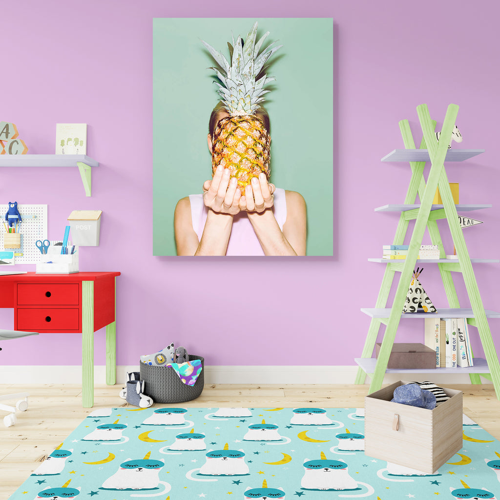 Girl Holding Pineapple Peel & Stick Vinyl Wall Sticker-Laminated Wall Stickers-ART_VN_UN-IC 5006580 IC 5006580, Adult, Comedy, Cuisine, Fashion, Food, Food and Beverage, Food and Drink, Fruit and Vegetable, Fruits, Hipster, Humor, Humour, Individuals, People, Portraits, girl, holding, pineapple, peel, stick, vinyl, wall, sticker, fun, attractive, background, beauty, clothing, crazy, diet, female, fool, fresh, fruit, funky, green, happy, head, hold, isolated, juice, knit, lifestyle, looking, model, natural, 