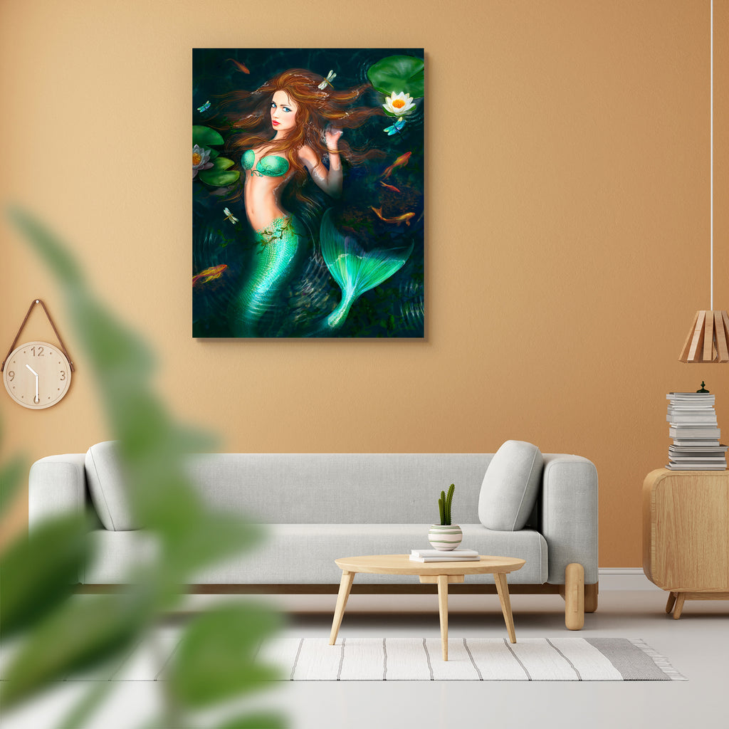 Mermaid In Lake With Lillies Peel & Stick Vinyl Wall Sticker-Laminated Wall Stickers-ART_VN_UN-IC 5006591 IC 5006591, Fantasy, Illustrations, Mermaid, in, lake, with, lillies, peel, stick, vinyl, wall, sticker, illustration, beautiful, lilies, artzfolio, wall sticker, wall stickers, wallpaper sticker, wall stickers for bedroom, wall decoration items for bedroom, wall decor for bedroom, wall stickers for hall, wall stickers for living room, vinyl stickers for wall, vinyl stickers for furniture, wall decal, w