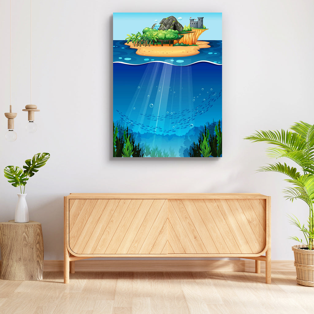 Underwater Scene With Island On The Top Peel & Stick Vinyl Wall Sticker-Laminated Wall Stickers-ART_VN_UN-IC 5006593 IC 5006593, Animated Cartoons, Art and Paintings, Caricature, Cartoons, Digital, Digital Art, Drawing, Graphic, Holidays, Illustrations, Landscapes, Nature, Scenic, underwater, scene, with, island, on, the, top, peel, stick, vinyl, wall, sticker, aqua, aquatic, building, cartoon, castle, cave, clipart, daytime, environment, fish, forest, illustration, landscape, light, living, marine, ocean, 