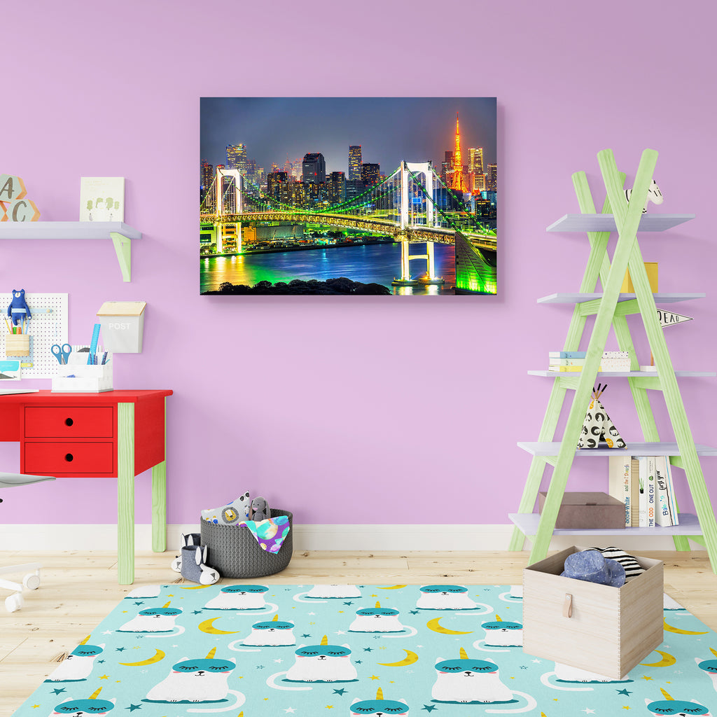 Tokyo Tower Skyline & Rainbow Bridge, Japan Peel & Stick Vinyl Wall Sticker-Laminated Wall Stickers-ART_VN_UN-IC 5006671 IC 5006671, Architecture, Asian, Business, Cities, City Views, God Ram, Hinduism, Japanese, Landmarks, Landscapes, Modern Art, Panorama, Places, Scenic, Skylines, Sunsets, Travel, Urban, Metallic, tokyo, tower, skyline, rainbow, bridge, japan, peel, stick, vinyl, wall, sticker, tokio, asia, bay, building, city, cityscape, destination, district, downtown, dusk, evening, famous, financial, 