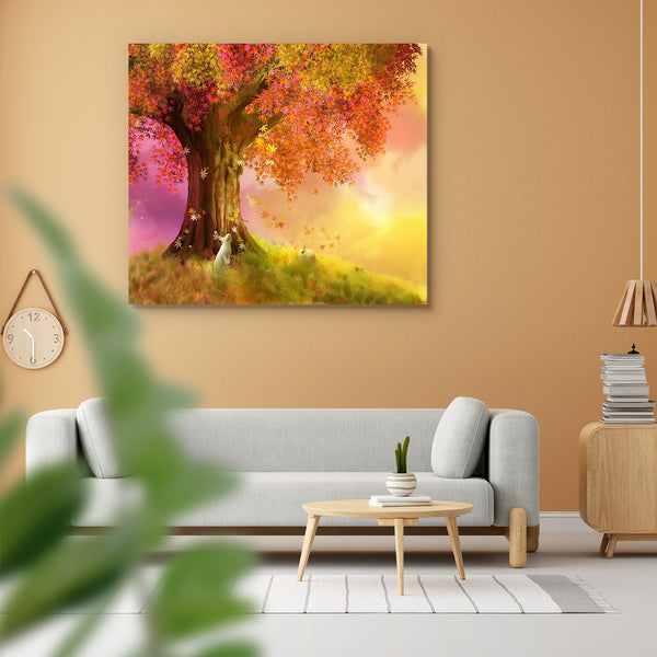 Big Tree & Two Rabbits Peel & Stick Vinyl Wall Sticker-Laminated Wall Stickers-ART_VN_UN-IC 5006695 IC 5006695, Animals, Art and Paintings, Baby, Books, Children, Digital Art, Fantasy, Illustrations, Kids, Mountains, Nature, Scenic, Seasons, big, tree, two, rabbits, peel, stick, vinyl, wall, sticker, for, home, decoration, animal, autumn, background, colors, day, digital, art, fantastic, funny, grass, happy, hill, imagination, innocence, leaves, meadow, photo, manipulation, plants, rabbit, season, sky, stor