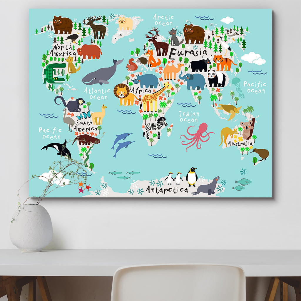Animal Map Of The World Peel & Stick Vinyl Wall Sticker-Laminated Wall Stickers-ART_VN_UN-IC 5006736 IC 5006736, African, American, Animals, Animated Cartoons, Asian, Astronomy, Baby, Caricature, Cars, Cartoons, Children, Cosmology, Digital, Digital Art, Graphic, Kids, Maps, Mountains, Nature, Plain, Scenic, Science Fiction, Signs, Signs and Symbols, Space, Wildlife, animal, map, of, the, world, peel, stick, vinyl, wall, sticker, planet, planets, discovery, africa, america, asia, australia, brazil, camel, c