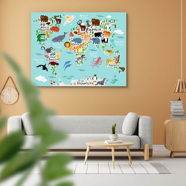 Animal Map Of The World Peel & Stick Vinyl Wall Sticker-Laminated Wall Stickers-ART_VN_UN-IC 5006736 IC 5006736, African, American, Animals, Animated Cartoons, Asian, Astronomy, Baby, Caricature, Cars, Cartoons, Children, Cosmology, Digital, Digital Art, Graphic, Kids, Maps, Mountains, Nature, Plain, Scenic, Science Fiction, Signs, Signs and Symbols, Space, Wildlife, animal, map, of, the, world, peel, stick, vinyl, wall, sticker, for, home, decoration, planet, planets, discovery, africa, america, asia, aust