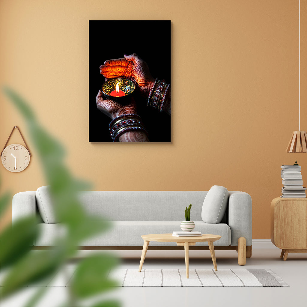 Woman Hands With Henna Holding Lit Candle Peel & Stick Vinyl Wall Sticker-Laminated Wall Stickers-ART_VN_UN-IC 5006765 IC 5006765, Art and Paintings, Black, Black and White, Books, Culture, Ethnic, Festivals, Festivals and Occasions, Festive, Hinduism, Indian, Love, Paintings, Religion, Religious, Romance, Signs and Symbols, Spiritual, Symbols, Traditional, Tribal, Wedding, World Culture, woman, hands, with, henna, holding, lit, candle, peel, stick, vinyl, wall, sticker, diwali, deepavali, happy, background