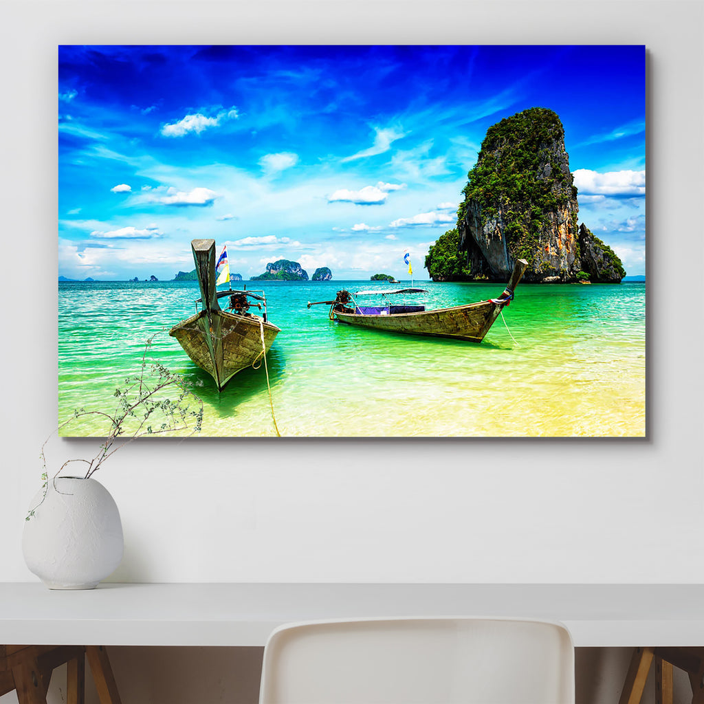 Boats On Tropical Pranang Beach, Krabi, Thailand Peel & Stick Vinyl Wall Sticker-Laminated Wall Stickers-ART_VN_UN-IC 5006787 IC 5006787, Asian, Automobiles, Boats, Conceptual, Holidays, Marble and Stone, Nature, Nautical, Scenic, Transportation, Travel, Tropical, Vehicles, on, pranang, beach, krabi, thailand, peel, stick, vinyl, wall, sticker, boat, asia, blue, clean, clear, concept, group, holiday, ideal, idyllic, island, karst, limestone, long, tail, railay, relax, relaxation, resort, rock, rocks, sand, 