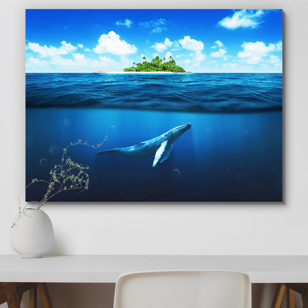 Island With Palm Trees & Whale Underwater Peel & Stick Vinyl Wall Sticker-Laminated Wall Stickers-ART_VN_UN-IC 5006854 IC 5006854, Animals, Automobiles, Boats, Landscapes, Nature, Nautical, Scenic, Transportation, Travel, Tropical, Vehicles, island, with, palm, trees, whale, underwater, peel, stick, vinyl, wall, sticker, beach, ocean, sea, blue, whales, deep, islands, humpback, under, the, undersea, background, animal, beautiful, beauty, boat, calf, cloud, depth, dipping, dive, dream, horizon, immersion, la