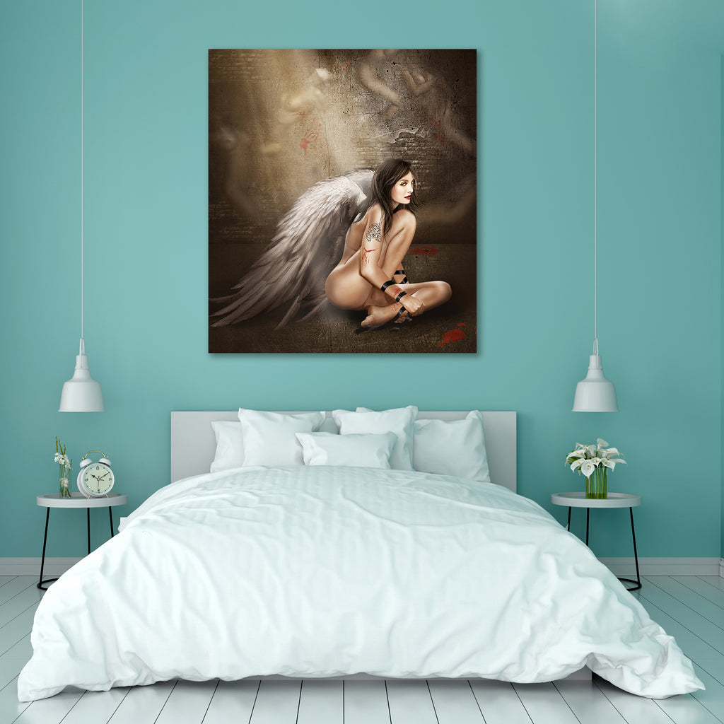 Black Angel with Big Wings Peel & Stick Vinyl Wall Sticker-Laminated Wall Stickers-ART_VN_UN-IC 5006861 IC 5006861, Black, Black and White, angel, with, big, wings, peel, stick, vinyl, wall, sticker, beautiful, wings., punishment, dungeon., artzfolio, wall sticker, wall stickers, wallpaper sticker, wall stickers for bedroom, wall decoration items for bedroom, wall decor for bedroom, wall stickers for hall, wall stickers for living room, vinyl stickers for wall, vinyl stickers for furniture, wall decal, wall