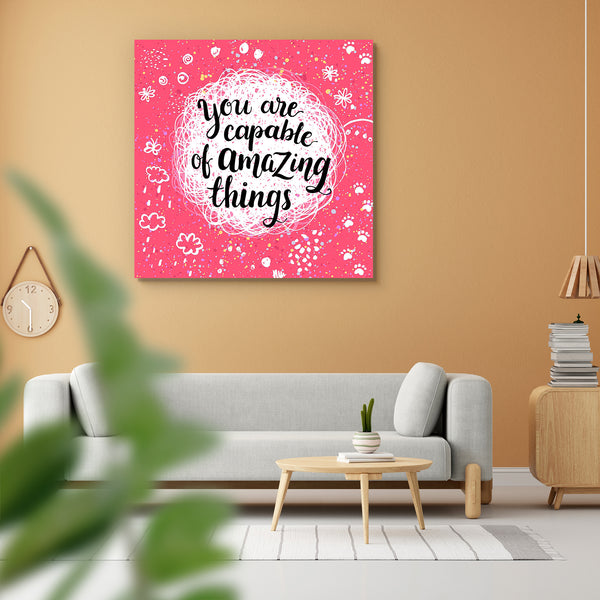 Capable Of Amazing Things Inspirational Quote Peel & Stick Vinyl Wall Sticker-Laminated Wall Stickers-ART_VN_UN-IC 5006926 IC 5006926, Abstract Expressionism, Abstracts, Art and Paintings, Black and White, Circle, Decorative, Digital, Digital Art, Dots, Fashion, Graphic, Illustrations, Inspirational, Modern Art, Motivation, Motivational, Patterns, Quotes, Retro, Semi Abstract, Signs, Signs and Symbols, Sketches, Symbols, White, capable, of, amazing, things, quote, peel, stick, vinyl, wall, sticker, for, hom