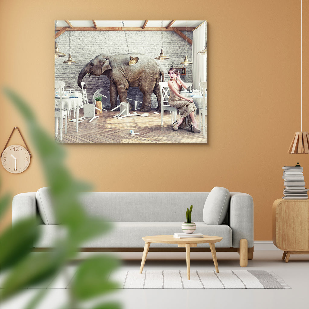 Elephant Calm In A Restaurant Interior Peel & Stick Vinyl Wall Sticker-Laminated Wall Stickers-ART_VN_UN-IC 5006957 IC 5006957, Animals, elephant, calm, in, a, restaurant, interior, peel, stick, vinyl, wall, sticker, creative, concept, idea, the, room, concepts, ideas, chaos, artistic, catering, furniture, accident, afraid, alone, animal, apartment, awkward, beautiful, big, break, cafe, chair, clumsy, cry, destruction, disorder, fearful, frightened, girl, large, mammal, panicked, renovation, scared, scream,