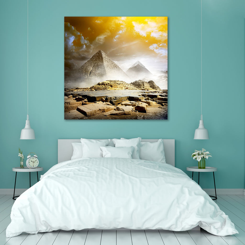 Orange Storm Clouds & Fog Over Egyptian Pyramids Peel & Stick Vinyl Wall Sticker-Laminated Wall Stickers-ART_VN_UN-IC 5006960 IC 5006960, African, Ancient, Animals, Architecture, Automobiles, Eygptian, Historical, Landscapes, Marble and Stone, Medieval, Scenic, Sunrises, Sunsets, Transportation, Travel, Vehicles, Vintage, orange, storm, clouds, fog, over, egyptian, pyramids, peel, stick, vinyl, wall, sticker, animal, archaeology, attraction, cairo, camel, cheops, desert, destination, dramatic, sky, dry, egy